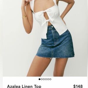 Reformation White Gathered Top